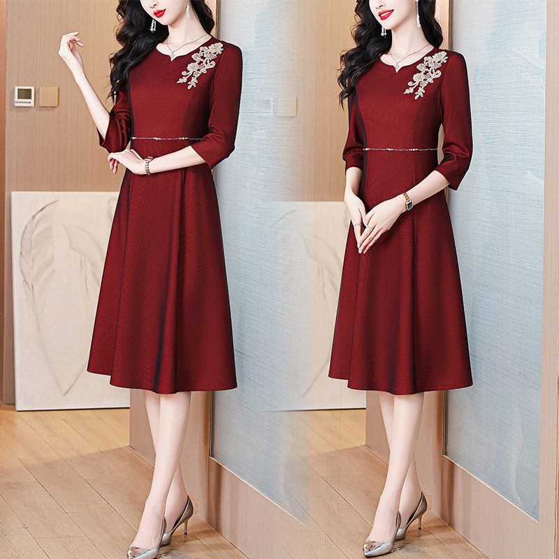 RY752# 喜婆婆礼服结婚礼裙子2025春季新款喜庆妈妈婚宴装喜服连衣裙