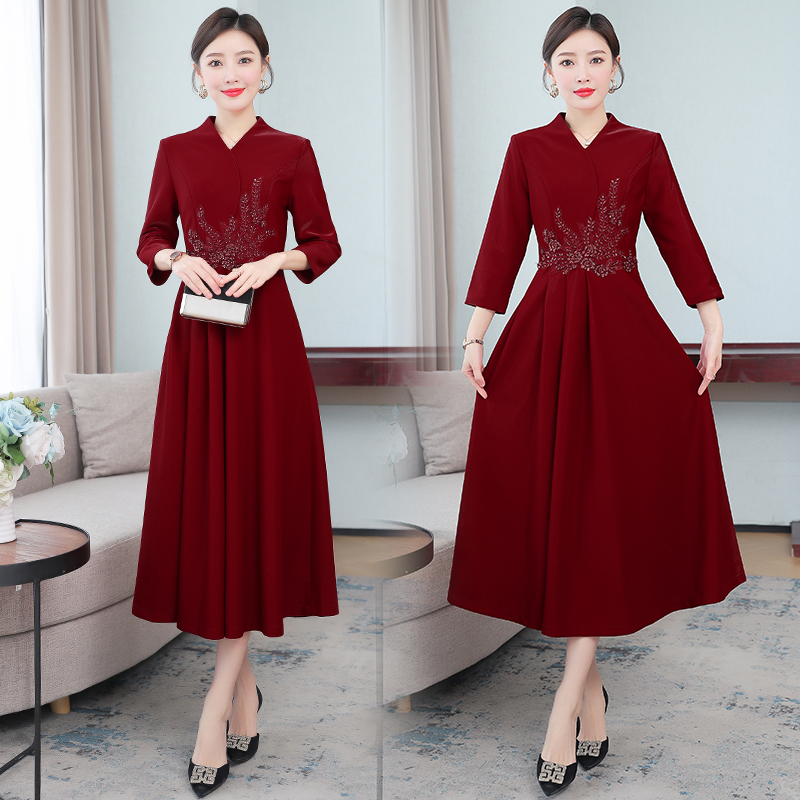 RY753# 婚礼妈妈礼服高贵改良旗袍2025年秋款洋气准婆婆丈母娘婚宴连...