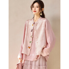 批发新中式提花立领马甲女2026年春季新款马夹上衣大码女装<b class='q'>外套</b>潮