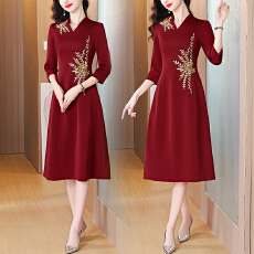 批发喜妈妈订婚宴礼服喜婆婆旗袍高贵年轻2026新款中式结婚喜服婚宴装