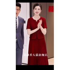 批发五一妈妈婚宴礼服年轻高贵婚礼<b class='q'>连衣裙</b>2026新款喜婆婆礼服结婚短袖