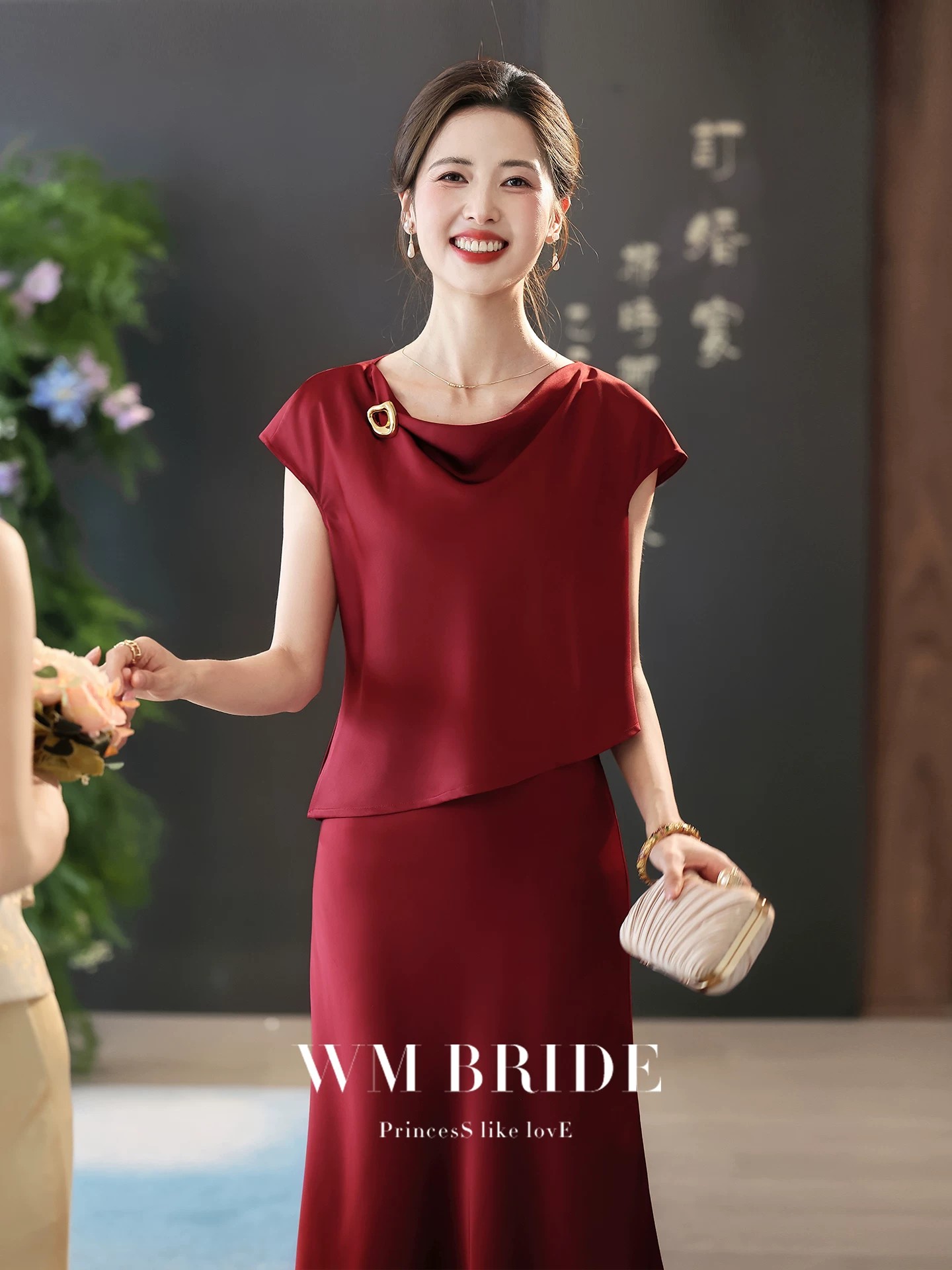 RY7761# 高贵年轻妈妈礼服平时可穿喜婆婆婚宴礼服轻奢高级高端连衣裙套...