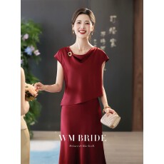 批发高贵年轻妈妈<b class='q'>礼服</b>平时可穿喜婆婆婚宴<b class='q'>礼服</b>轻奢高级高端<b class='q'>连衣裙</b>套装