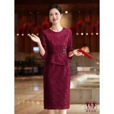 批发结婚喜婆婆婚宴装2026新款高贵年轻遮肚蕾丝平时可穿妈妈<b class='q'>礼服</b>晚装