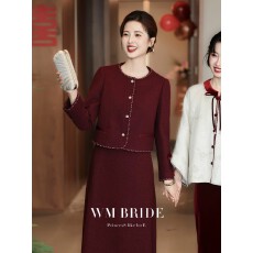 批发2026新款高贵气质喜婆婆婚宴礼服洋气<b class='q'>妈妈</b>订婚日常轻奢礼服秋冬女