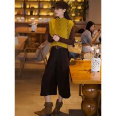 批发新款韩版休闲慵懒长袖打底衫+针织马甲+<b class='q'>七分</b>裤套装