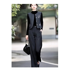 批发女装原创<b class='q'>品牌</b>旗舰店时尚洋气气质马甲+内搭+直筒裤三件套秋季