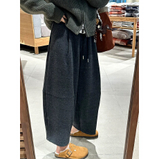 批发高端欧货加厚羊毛弯刀<b class='q'>裤</b>女冬<b class='q'>宽松</b>显瘦阔腿九分萝卜<b class='q'>裤</b>