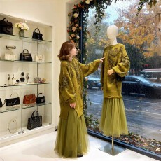 批发清欢雪新中式国风<b class='q'>连衣裙</b>子女秋冬季2025新款拼纱长裙