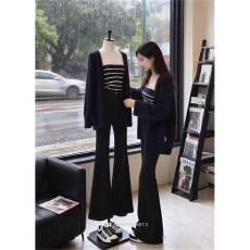 批发巨好看的早秋新款韩系复古风新款吊带+长裤套装<b class='q'>女</b>