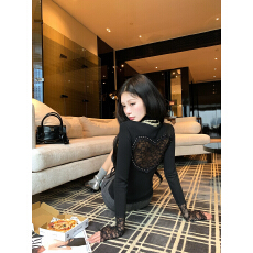 批发Pinksoya粉豆子 1/8 20点新品限时9折蕾丝拼接<b class='q'>T</b><b class='q'>恤</b>女内搭上衣