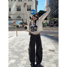 批发2026春新款韩系穿搭V领长袖<b class='q'>宽松</b>短款<b class='q'>毛衣</b>上衣百搭高腰阔腿长裤