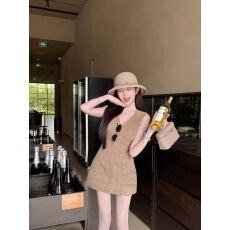 批发天鹅er 高智lady时尚小香风气质无袖连衣<b class='q'>裙</b>