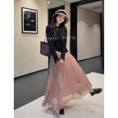 批发春季薄款欧根纱花边长袖T恤套装