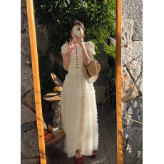 批发春季圆领针织开衫女长袖宽松显瘦减龄气质上衣套装