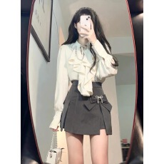 批发可盐可甜甜辣纯欲<b class='q'>职业</b>装气质女神范衬衫裙裤两件套装