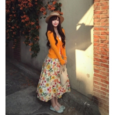 批发复古系带针织开衫<b class='q'>女</b>春季设计百搭慵懒休闲毛衣外套打底<b class='q'>半身裙</b>套装