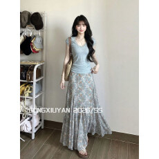 批发修身显瘦蕾丝上衣高腰气质碎花半身<b class='q'>裙</b>套装