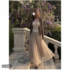 批发开衫＋吊带+半身<b class='q'>长裙</b>三件套女