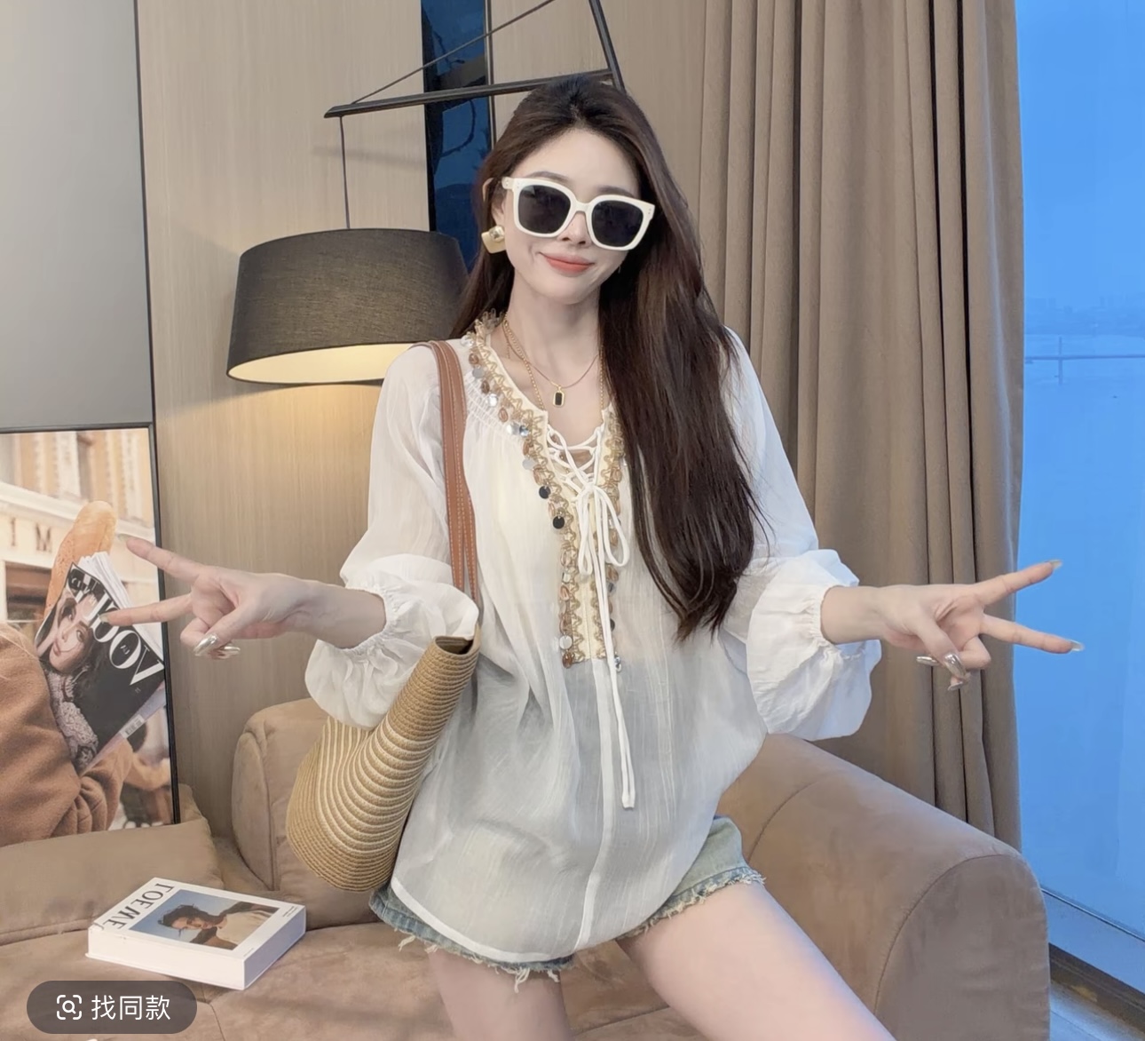 샤오 크릭 의류 봄 여름 새로운 한 부서 패션 루즈핏 다용도 디자인 센스 긴팔 맨위