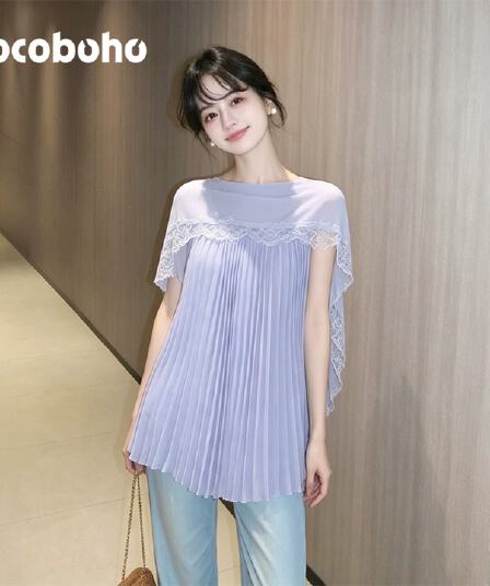 2026 여름 새로운 외국 가스 세련된 느슨함 센스 맨위 슈퍼 화재 슈퍼 잘 생긴 보라색 주름 셔츠