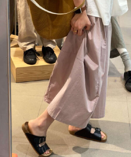 한 부서 출퇴근 품격 도루 센스 와이드 레그 팬츠 봄 여름 루즈핏 느긋한 바람 9부 바지 미니멀리즘 다용도 캐주얼 바지