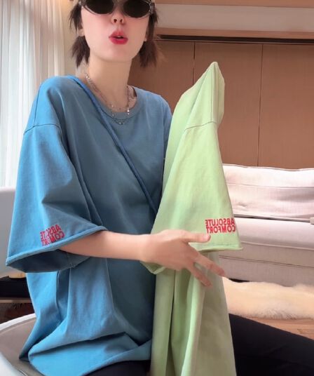 여름 반팔 티셔츠 여성 박하 여름 반소매 루즈핏 외국 가스 슬림해 보이는 패션 다용도