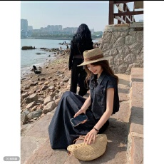批发小个子女夏时尚牛仔套装衬衫半<b class='q'>裙</b>轻薄质感