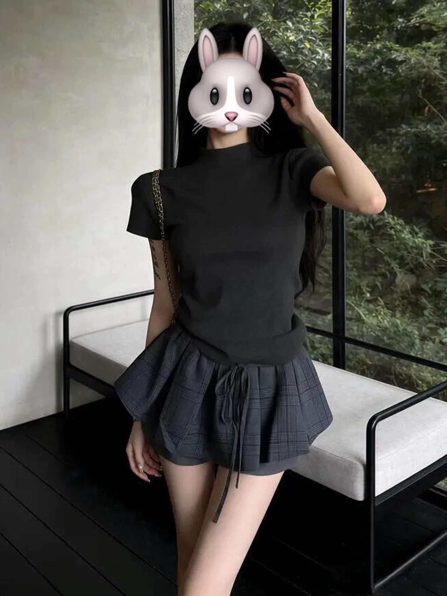 한 부서 그레이트 통해보기 가져 가라. 에이즈 환자 세트 2026 새로운 여름 회색 체크무늬 반신 미니 스커트 드레스 아이들