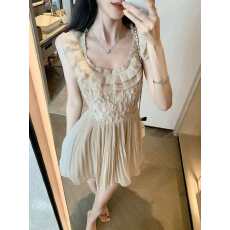 批发JustQin 5/15中世纪少女新款重工高级感花边短<b class='q'>裙</b>收腰连衣<b class='q'>裙</b>女