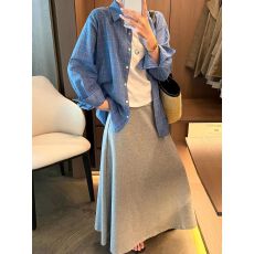 批发防晒格子衬衫背心半身<b class='q'>裙</b>三件套装女欧洲站2026夏季新款欧货女装潮