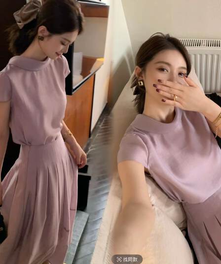 여름 새로운 한 부서 작은 셔츠 반 스커트 패션 세트