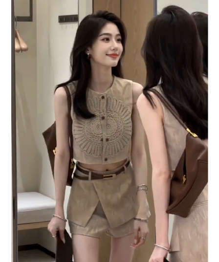 핑크색 새기다 꽃 마음 그림자 디자인 센스 레트로 스타일 홀로우 아웃 레이스 자수 자수 맨위 세트