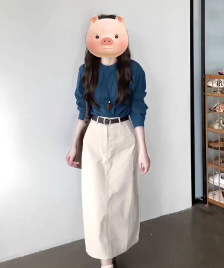 프랑스식 레트로 레이크 블루 색상 긴팔 여성 셔츠 2026 봄 가을 새로운 루즈핏 슬림해 보이는 맨위 라운드 넥 다용도 셔츠
