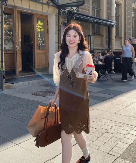 작은 키 아니요 명중 섹션 외국 가스 세트 여성 2026 가을 새로운 Chic 셔츠 드레스 투피스 세트