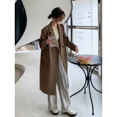 批发2026秋冬韩版高级炸街休闲百搭咖色<b class='q'>西装外套</b>女韩国西服宽松风衣