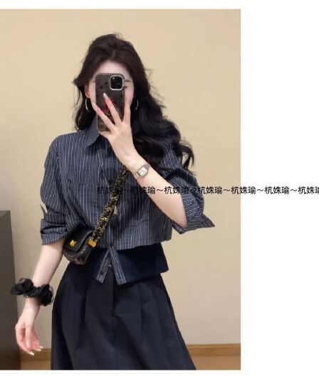 2026 새로운 가을의 날 육 필 원고 라고 이른 가을 쇼트 스타일 얇은 스타일 버튼 레트로 패치워크 격자 무늬 셔츠 재킷