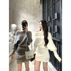 批发宁司 斜肩绞花设计感慵懒套头毛衣女冬季2026针织宽松弹力半<b class='q'>裙</b>套