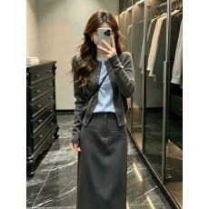 批发早秋季新款女装高级感得体大方韩系半身<b class='q'>裙</b>针织上衣<b class='q'>裙</b>子两件套装