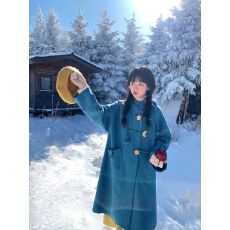 批发芝士日兔兔显白毛呢外套女 2026年冬季甜美设计感长款呢子大衣