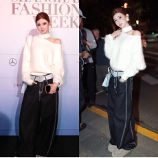 批发雪貂纱线白色毛衣女2026秋冬慵懒风气质毛针织挂脖<b class='q'>露肩</b>毛毛<b class='q'>上衣</b>