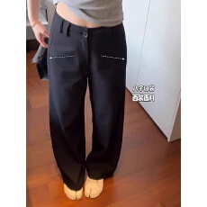批发2026年新款宽松百搭通勤休闲长裤<b class='q'>女</b>高个子加长黑色直筒阔腿西<b class='q'>装裤</b>