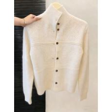 批发白色高领加厚<b class='q'>长袖</b>毛衣外套立领内<b class='q'>搭</b>冬季宽松高级感针织<b class='q'>开衫</b>上衣女