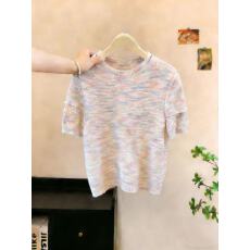 批发实拍2026夏季新款气质减龄针织衫女短袖设计感百搭显瘦洋气上衣潮