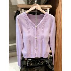 批发实拍时尚休闲温柔奶fufu慵懒风针织<b class='q'>开衫</b>春秋冬法式轻奢高级感上衣