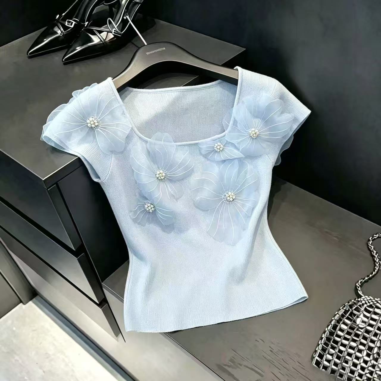 韩版重工精品女装夏季新款修身显...