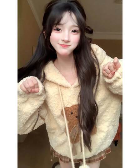 복합 450 그램 가을 겨울 새로운 작은 곰 세트 드레스 여성 의류 학생 보온 후드 티 스웨터 고급 센스 미니 스커트