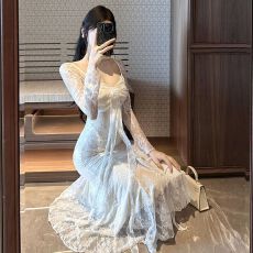 批发千金穿搭<b class='q'>蕾丝</b>气质感<b class='q'>连衣裙</b>重要场合漂亮收腰包臀鱼尾裙2026秋冬季