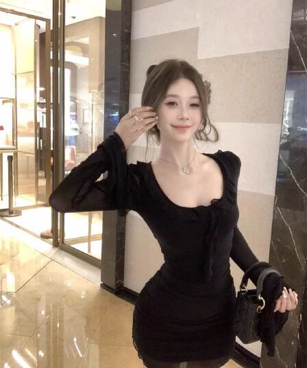 로얄 자매 바람 고급 섹시함 핫걸 디스플레이 몸 몸매 가꾸기 타이트 스커트 드레스 보라색 아름다운 고유 한 아름다운 작은 치마