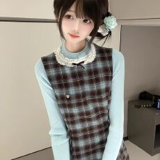 批发韩系学院风早秋穿搭套装2026新款小个子A字<b class='q'>连衣裙</b>chic甜辣两件套